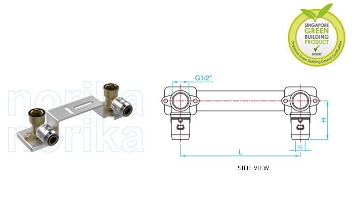 PEX Push-Fit Assembly Double Flange Elbow (Type 6)